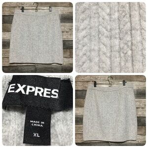 Express Cable Knit Sweater Skirt Women’s XL Gray Pull On Casual Acrylic Blend
